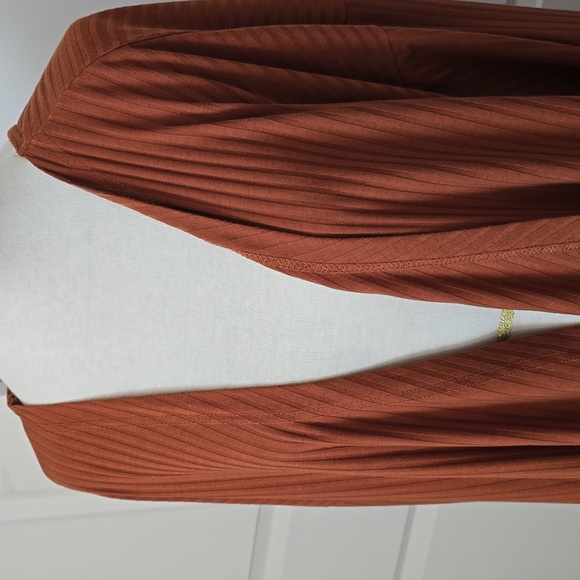 Terra & Sky rust ribbed knit cardigan - Picture 5 of 6
